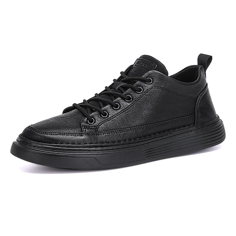 Men's shoes spring 2025 new business dress British trend versatile casual sports board shoes men's black leather shoes
