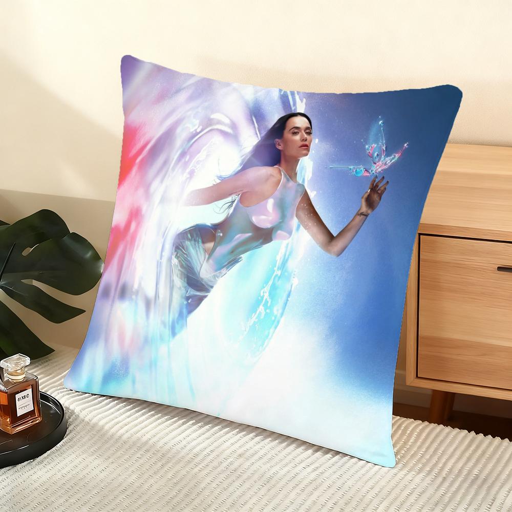Katy Perry' Album Cushion Cover Silky Short Plush Home Sofa Cushion Cover - Invisible Zipper Home Decoration