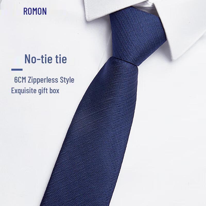 Romon Men s 6cm Pre-Tied Zipper Business Tie
