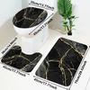 Gold Thread Marble Bathroom Rug Set 3PCS Non-Slip Absorbent Floor Mat Luxury Bath Carpet Single Or Full Set Sale