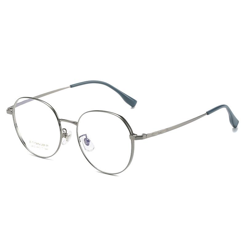 2023 Summer Ultra-Light Round Titanium Glasses with Thick Wide Rim for Myopia & Blue Light Protection - Style 2402