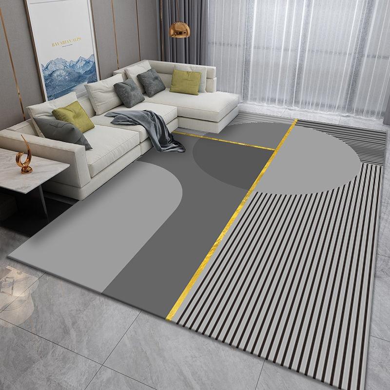 Modern Geometric Pattern Living Room Carpet Indoor Rug Home Decor Mat Houndstooth Striped Floor Mat for Living Room Bedroom