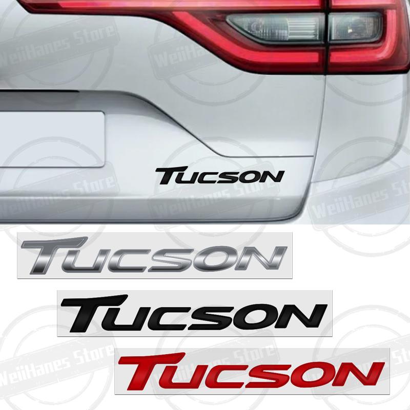 1Pc ABS 3D For Tucson Logo Front Hood Badge Letter Logo Car Rear Trunk Body Sticker Emblem Accessories