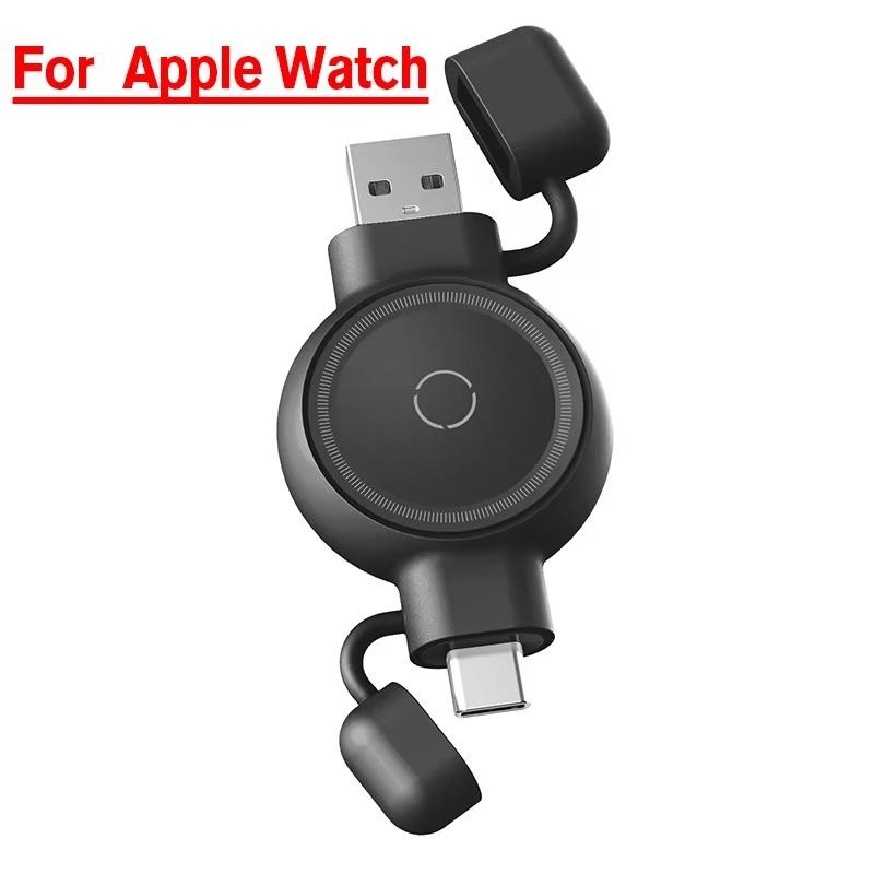 Magnetisches kabelloses Ladegerät Tragbar USB Typ-C Anschluss Uhrenladung für Apple Watch 9 8 7 6 SE 5 4 3 2 Schnellladestation