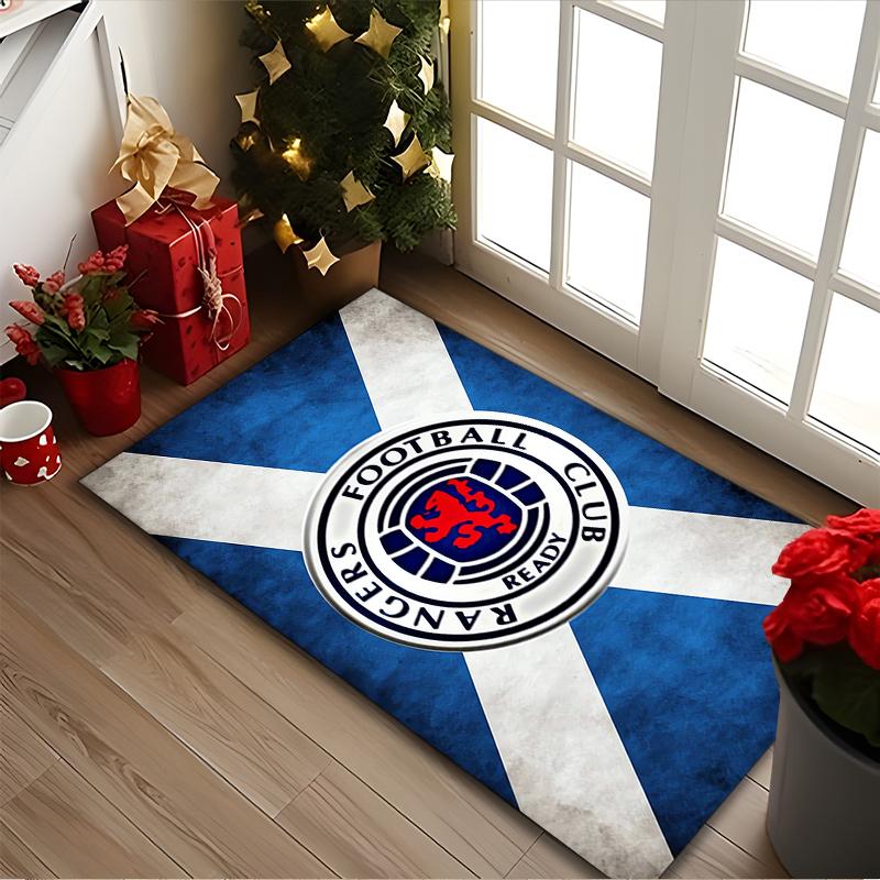 [Rangers FC Printed Carpet] Durable Home and Office Area Rug, Kitchen Farmhouse Decorative Floor Mat