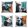 Soft Plush Cat Pillow Cover Cartoon Anime Design for Sofa and Living Room Decor