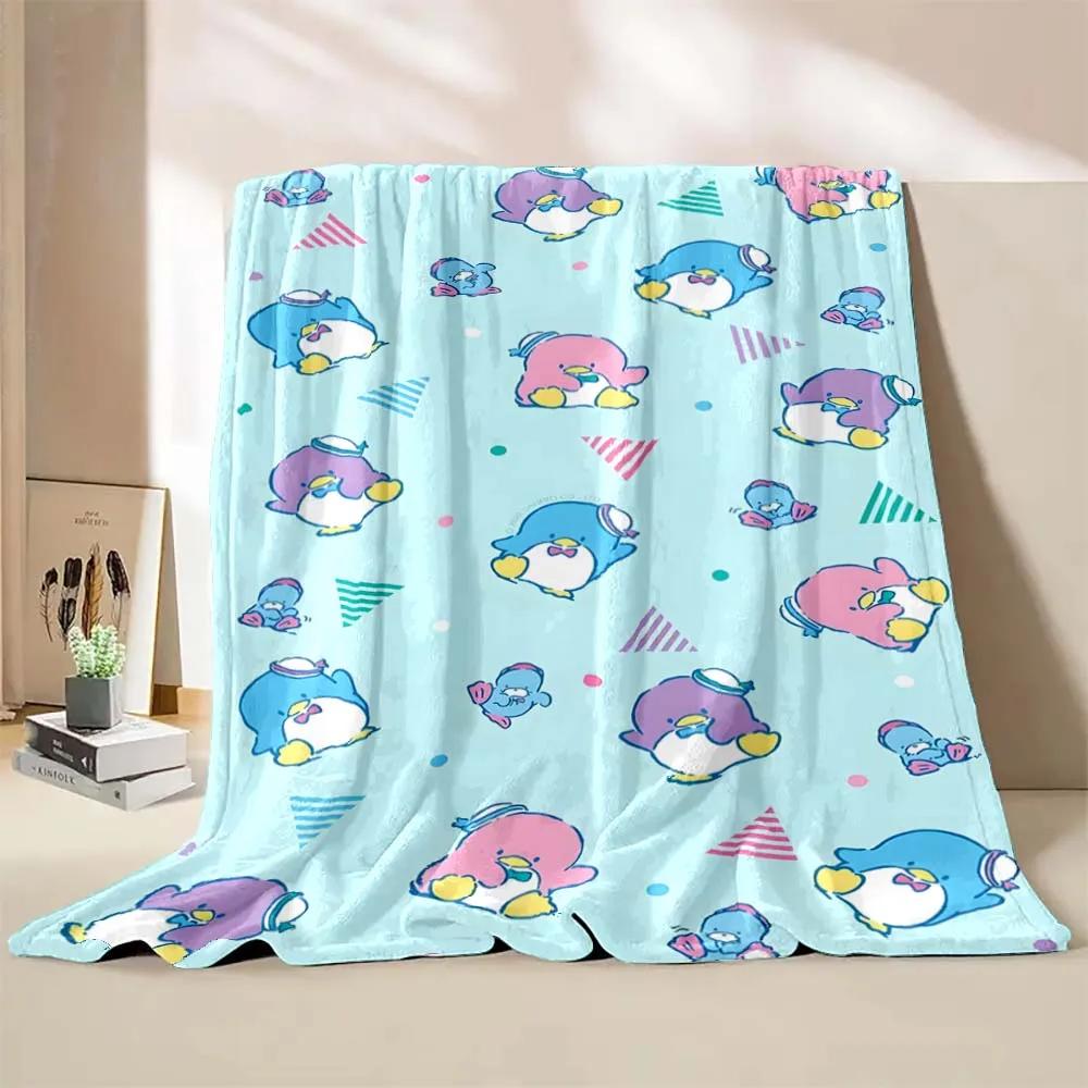 Cartoon Penguin Tuxedo Sam Blanket Soft Fluffy Children Adults Plush Summer Quilt Girl Bedspread Throw Blanket for Sofa Bed