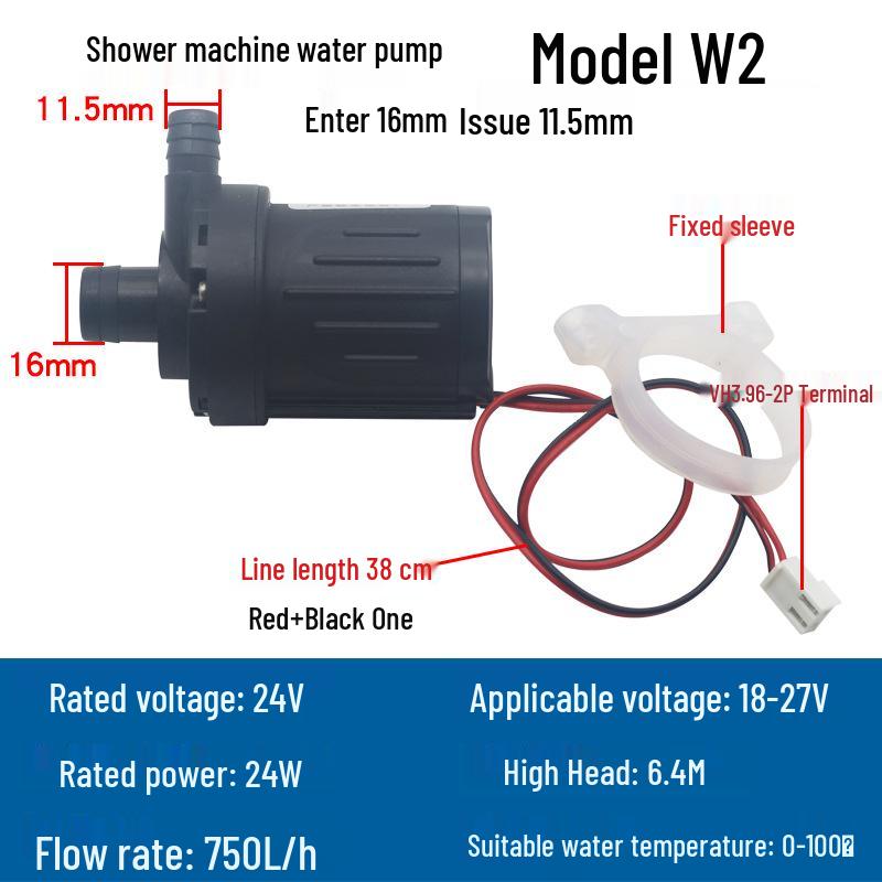 Ultra-Quiet Submersible Mobile Water Heater Booster Pump - 12V/24V DC Brushless Motor