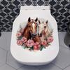 Happy Horse Lover Badezimmer Kreativer Toilettenaufkleber Toilettendeckel Dekoration Wasserdichter Aufkleber
