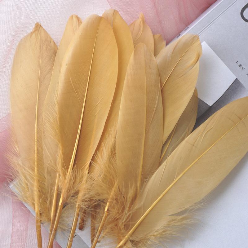 50Pcs White Feather Goose Feather Hard Floating Dream Net Decorative Wings Sun Flower Wall Decoration Kindergarten Handmade Art Class Materials