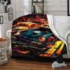 1pc Street Racer Flannel Throw Blanket HD Printed Lightweight Soft Warm All Season Blanket for Sofa, Bed, Travel, Camping Machine Washable
