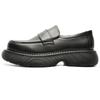 men's fashion original leather shoes slip-on driving shoe party banquet dresses black trendy platform loafers gentleman footwear