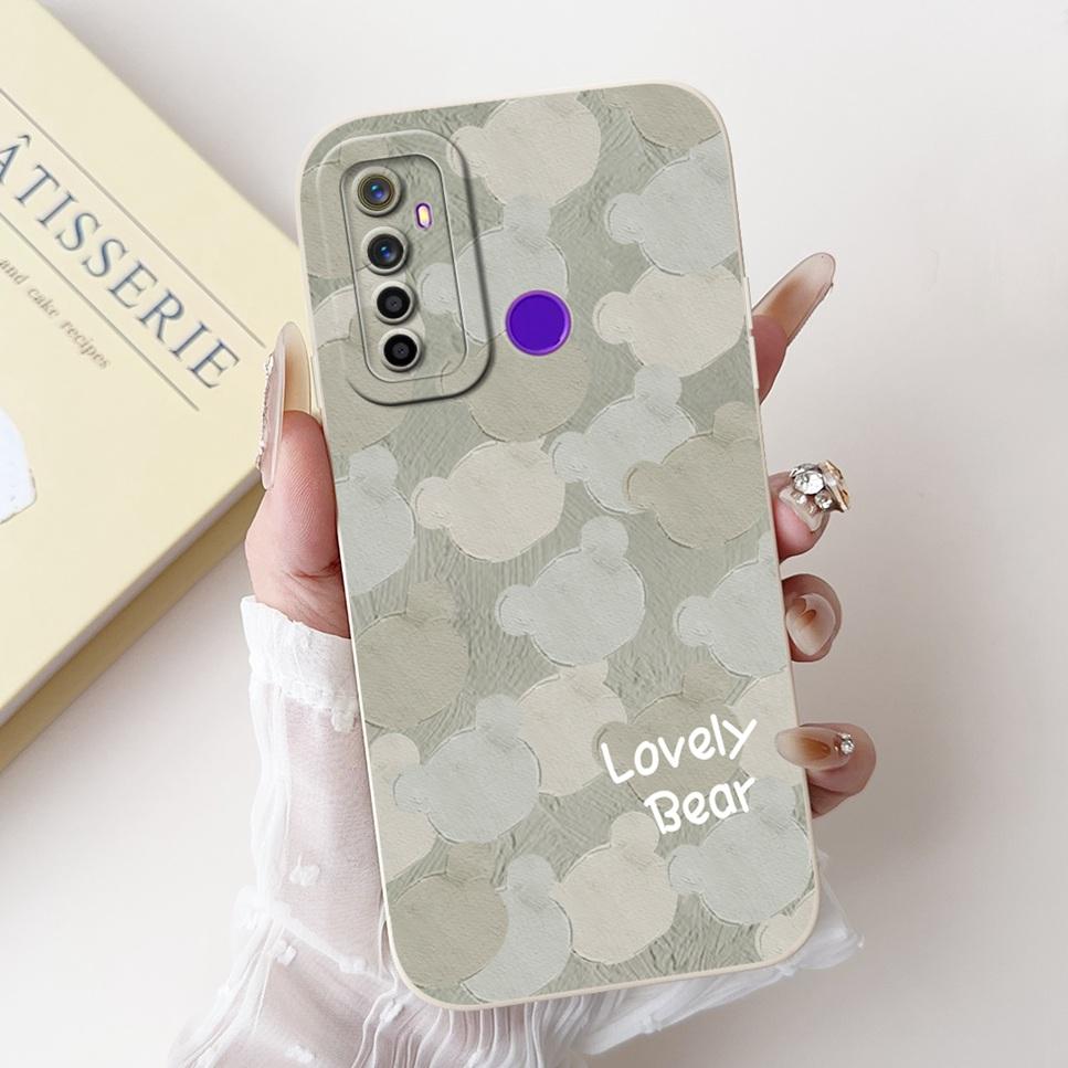 

For Realme 5 6.5 RMX1911 Case Luxury Flower Cartoon Panda Soft Silicon Cover For Oppo Realme 5s Realme 5i Shockproof Phone Case Realme 5