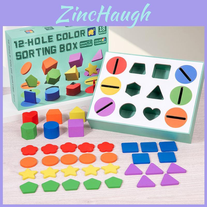 Childrens Wooden Puzzle Toy With Shape And Color Sorting For Brain Development And Learning