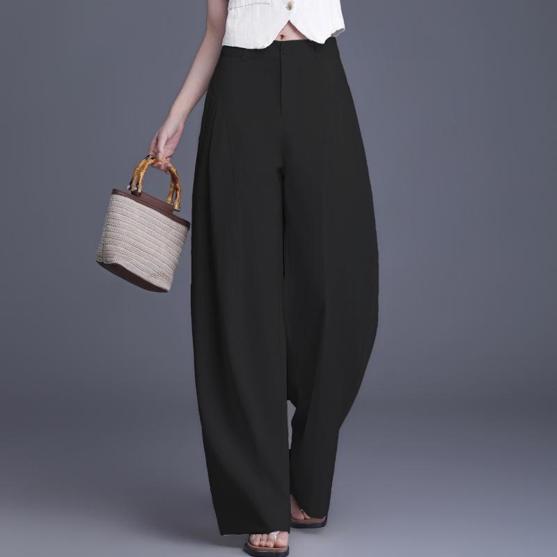 Women's High-Waisted Wide-Leg Pants: 2026 Spring/Summer Fashion Temperament Slimming Drape Straight Suit Pants