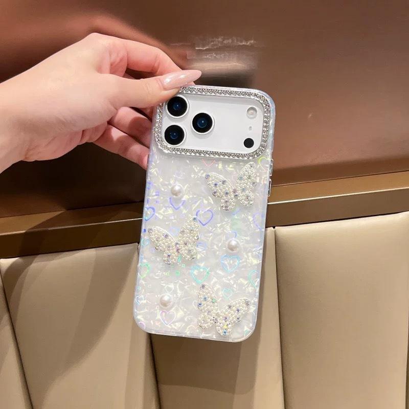 Seashell Pattern Bow Mobile Cover for Apple 17 Pro Max Pearl Butterfly iPhone 11 12 13 14 15 16 Phone Case