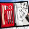 22pcs Professional Precision Compass Drafting Set with Heavy-Duty Metal Construction - Comprehensive Geometry Tools Kit with Protractor, Compass,