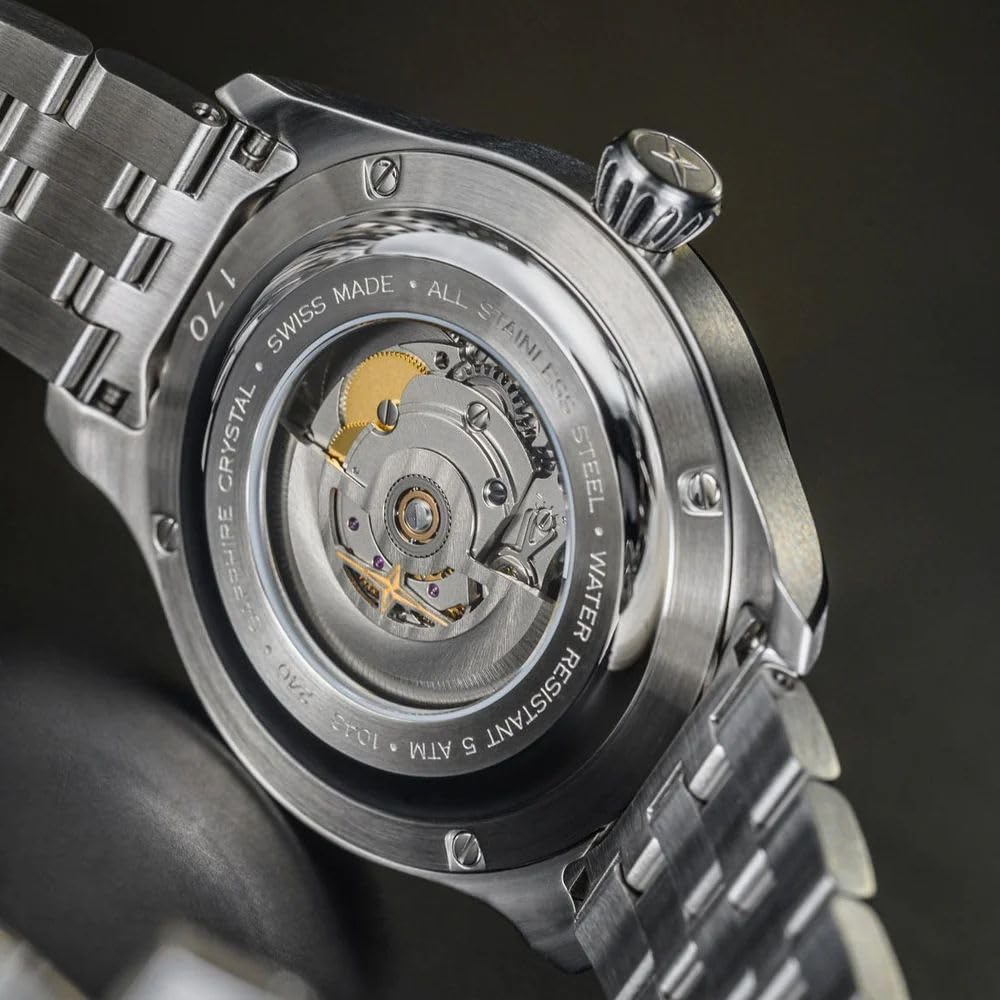 Davosa Newton Pilot Automatic Swiss Day-Date Watch, Made, Silver, 161.585.50, Men's