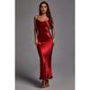 European American Women's Red Strappy Backless Slim Fit Sexy Dress