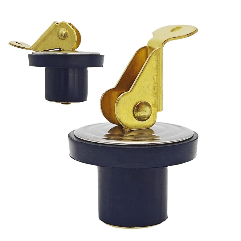 Drain Plug Boat Plug, 5/8" Marine Drain Plug, Brass Drain Plug with Handle, Rubber