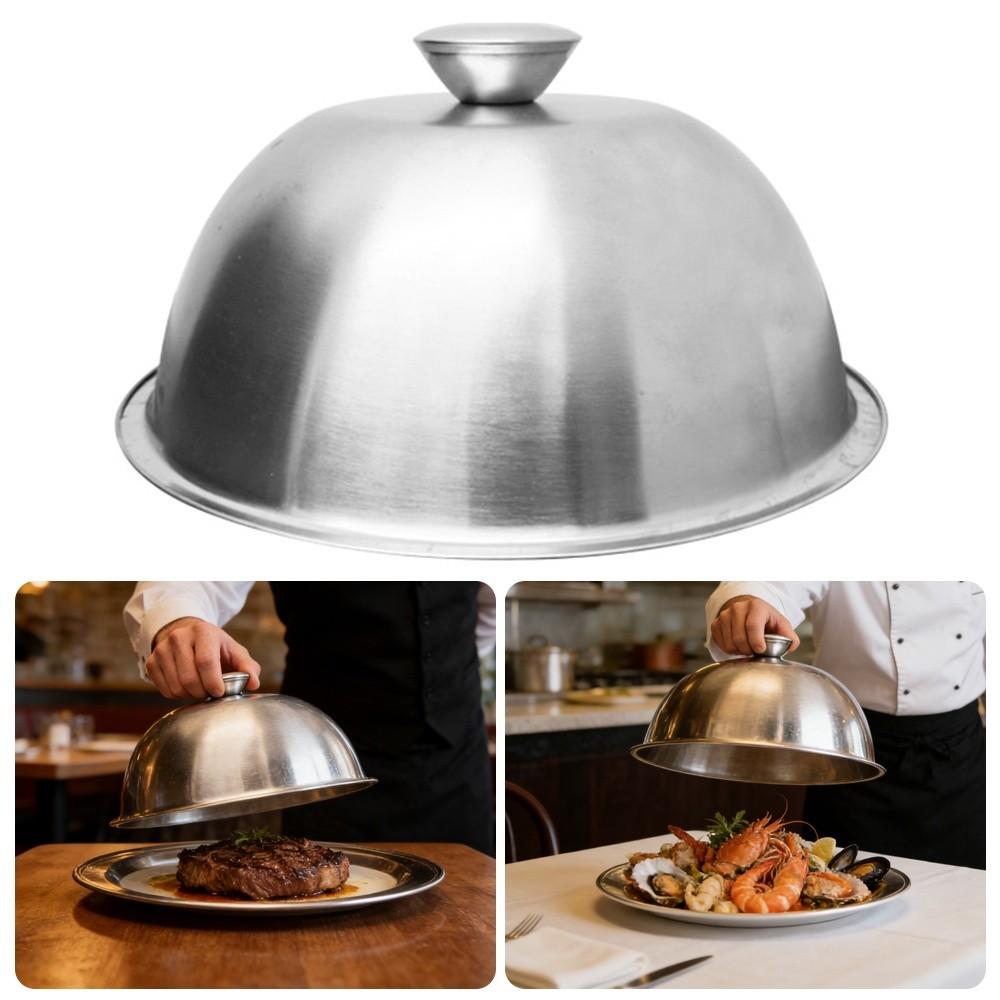 With Handle Cheese Melting Dome Arched Round Steak Pot Lids Cover Oven Squeegee Cover Camping