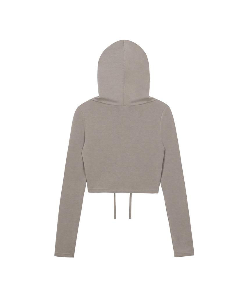 Legendary Dune Open Neck Crop Hoodie_Mocha