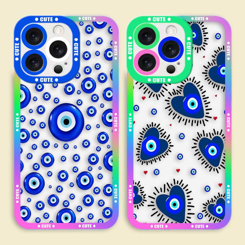 Funny Lucky Blue Evil Eye Clear Phone Case For VIVO Y400 Y100 Y75 Y51 Y50 Y36 Y35 Y28 Y22S Y21 Y20 Y19S Y17S Y16 Y15S Y04 Case