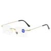 New Reading Glasses Anti Blue Light Double Light Presbyopic Glasses For Far Near Function Glasses Rimless Trimming Flat Lens