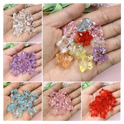 Home Party Supplies Acrylic Five-pointed Star Beads for Necklace Accessories Clear Crystal 18.5mm Bracelet Making Beaded Material DIY 10pcs