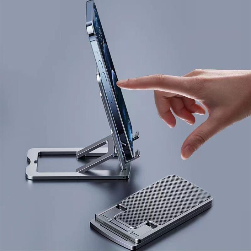 Aluminum Phone Stand Angle Height Adjustable Phone Tablet Support Mount Desk Phone Holder Shockproof Desktop Holder