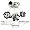 Jouets suspendus Siège auto Berceau Mobile Bébé Spiral Peluche Lit Poussette Barre Jouet Couleur Noir et Blanc avec Hochet Sifflet BB
