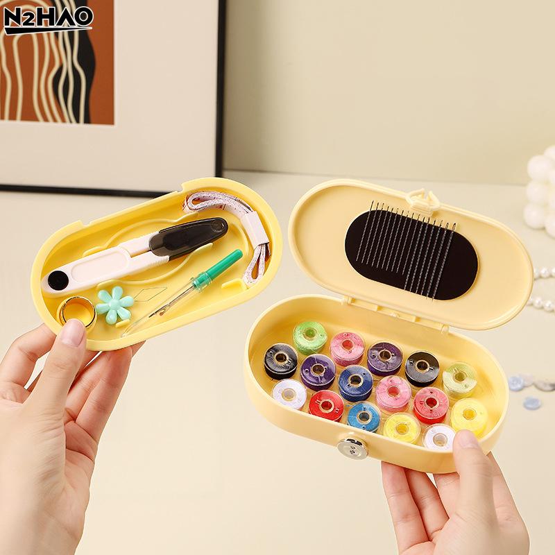 Sewing Kit With Magnetic Needle Holder Compact Multi Purpose Sewing Supplies Set Portable DIY Repair Tool For Adults Beginners