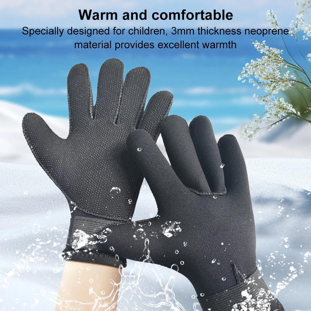 3mm Neoprene Kids Diving Gloves Wetsuit Water Gloves Outdoor Fishing Gloves for Scuba Diving Snorkeling Surfing Spearfishing