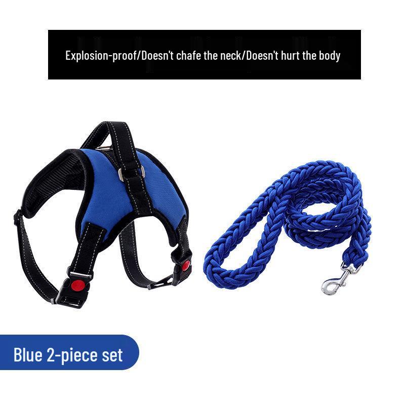 Golden Retriever & Labrador Medium-Large Dog Harness-Leash with Thick, Eight-Strand, Explosion-Proof Rope