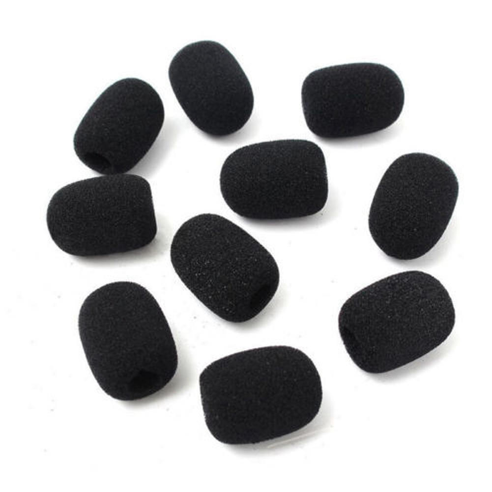 10 stuks/zak Zwarte Spons Schuim Cover Microfoon Headset Windscherm Microfoon Cover Pads