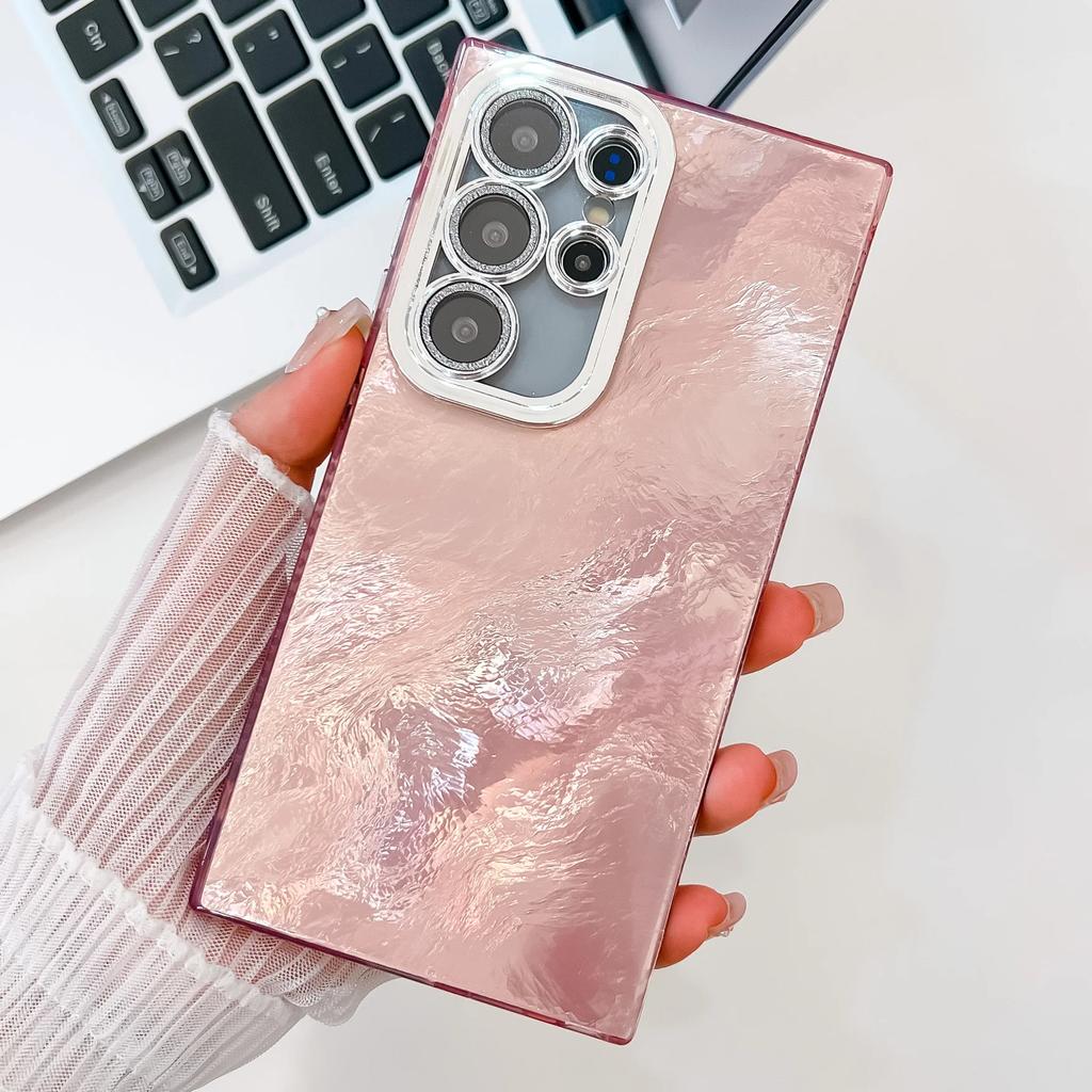 Laser Fold Tinfoil Phone Case for Samsung Galaxy S26 S25 S24 S23 Ultra S26 Plus S24FE Shockproof Glitter Camera Protection Cover