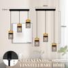 Pendant Lamp - NETTLIFE - Wood Grain 3 Lights - Black - Metal E27 3x25W - Ø46xH120cm