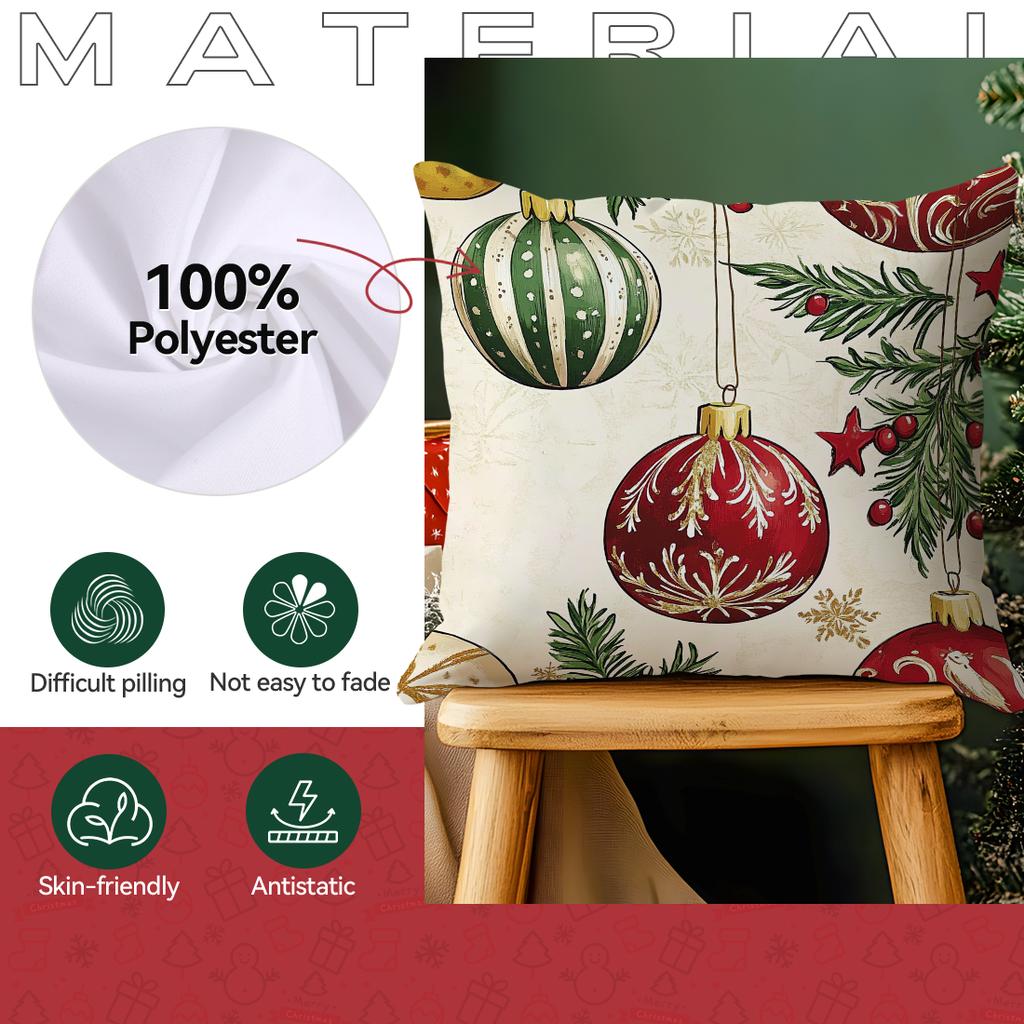 Santa Claus Snowman Series Cushions Pillowcase Polyester Cushion Cover Throw Pillow Sofa Decoration Pillowcover Home Car Decor