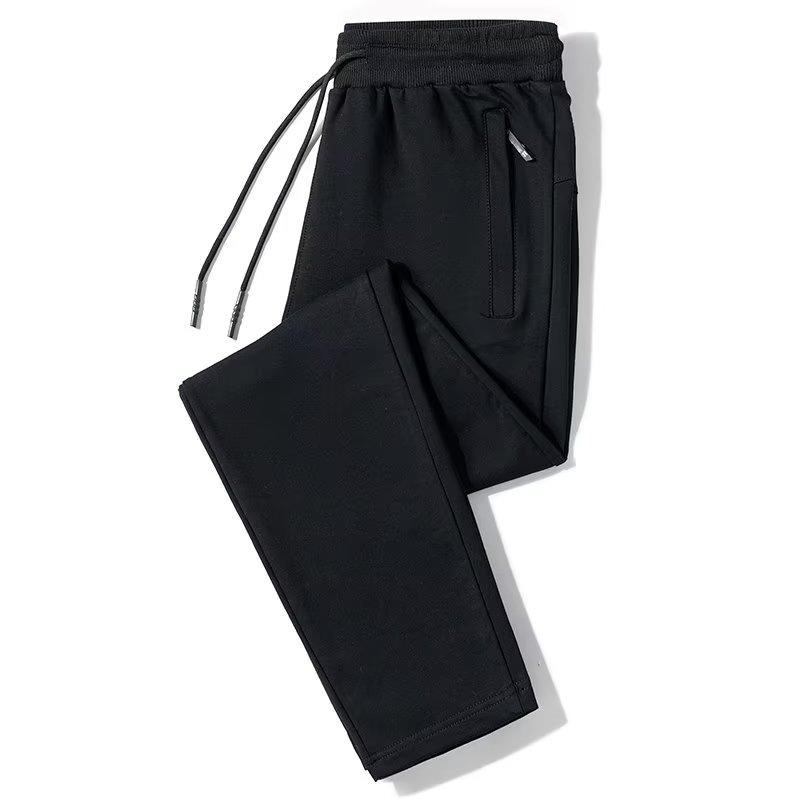 Casual pants men's fleece thickened sweatpants spring, autumn and winter trend sweatpants tied feet straight thermal trousers men
