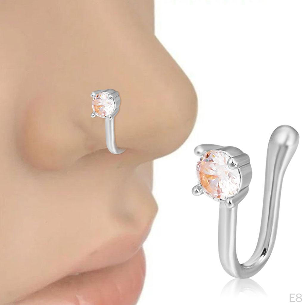 Nose -Shaped Punk Tiny Charm Clamp Ring Stud for Jewelry