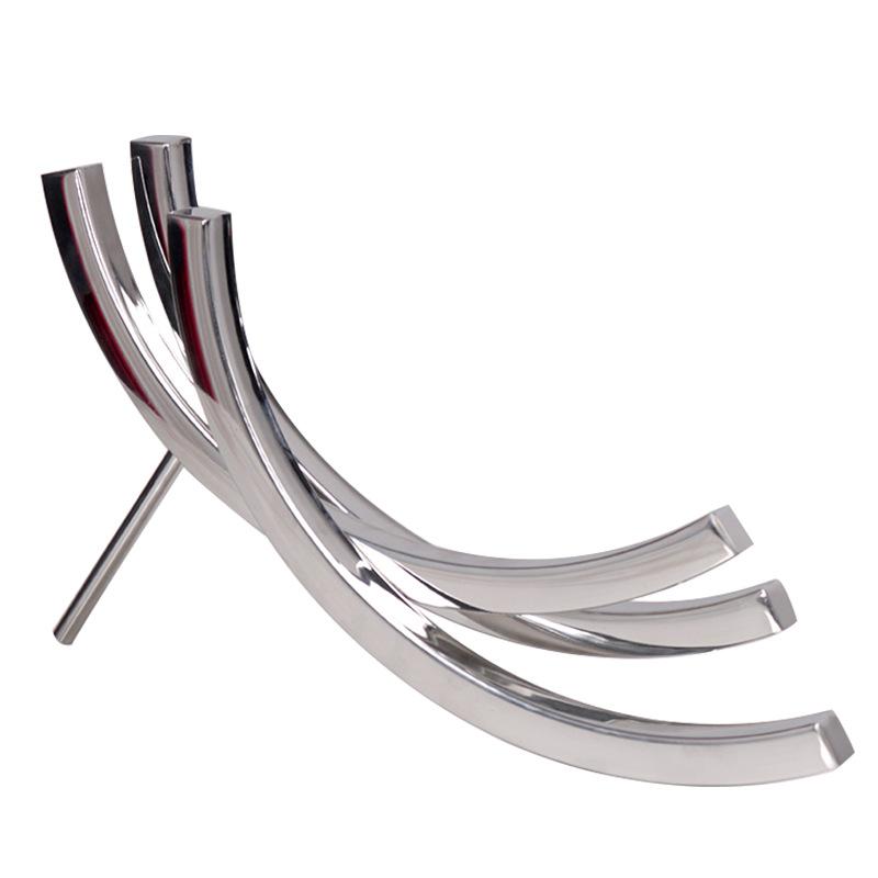 Simple Modern Stainless Steel Abstract Geometric Ornaments Designer Display Cabinet Art Ornaments Creative Home Accessories