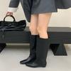 Herbst und Winter 2025 neue dünne hohe Ritterstiefel Damen vielseitige eckige Zehenpartie Innenhöhe erhöht aber Kniestiefel Herbst und Winter