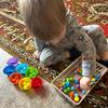 78Pcs/Set Kids Color Sorting Toy with 7 Bowls 70 Pompoms Clip Preschool Learning Ball Counting Matching Game Toddlers Boys Girls Educational Color