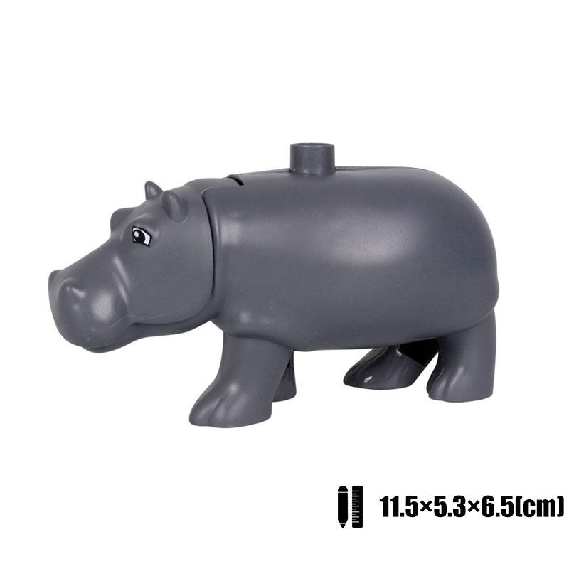 1Pcs Big Block Building Classic Animal Paradise Pets Wildlife Rabbit Lion Bear Compatible Duplo Bricks Set Supplement Children