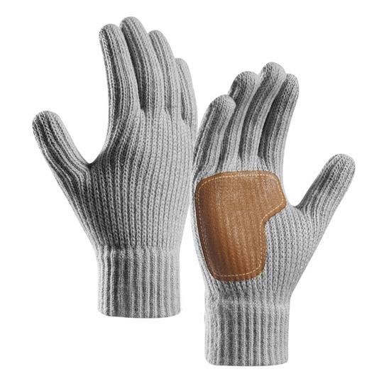 Winter Touchscreen Gloves Men Women Warm Knitted Gloves with Anti-Slip Palm Thickened Thermal Gloves for Outdoor Cycling Daily Outings