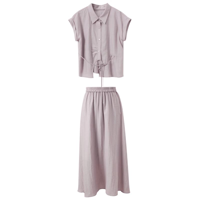 Sancai Summer Lyocell Blend Two-Piece Skirt Set