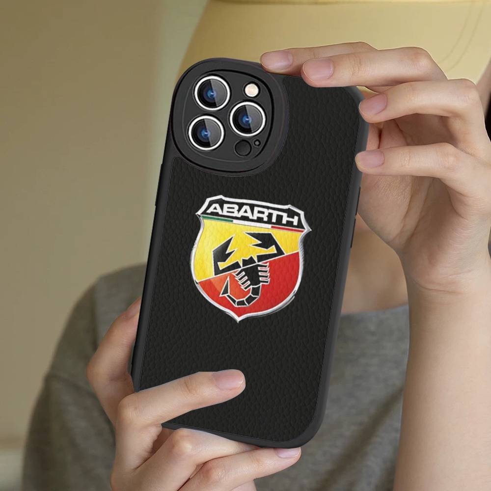 Italy Famous Car A-ABARTH Logo Phone Case Hard Leather For IPhone 14 13 16 Mini 15 14 11 12 Pro Max Plus Fundas