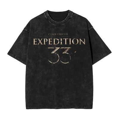 Clair Obscur Expedition 33     T Shirts for Men Pure Cotton Leisure TShirt O Neck Video Game Tees Short Sleeve Tops Printing