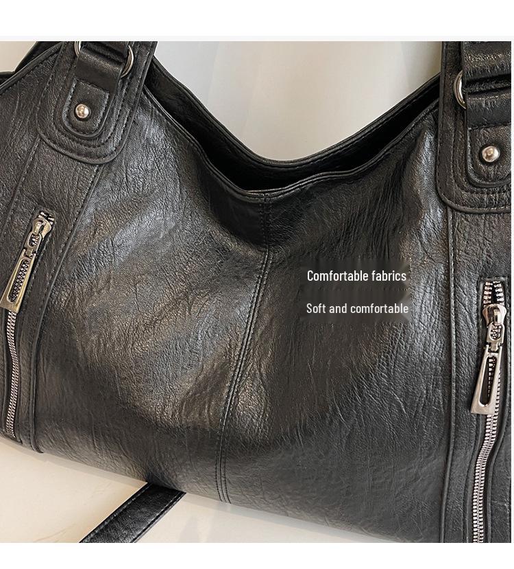 2025 Trendy Women's Retro-Style Tote: Large Capacity, Simple, Versatile, Single Shoulder & Crossbody Handbag.
