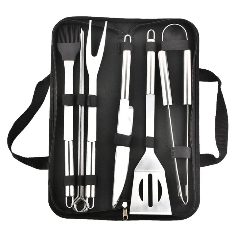 Complete Set of Barbecue Tools Stainless Steel Outdoor Camping Tote Bag BBQ Set Combined Grill Set